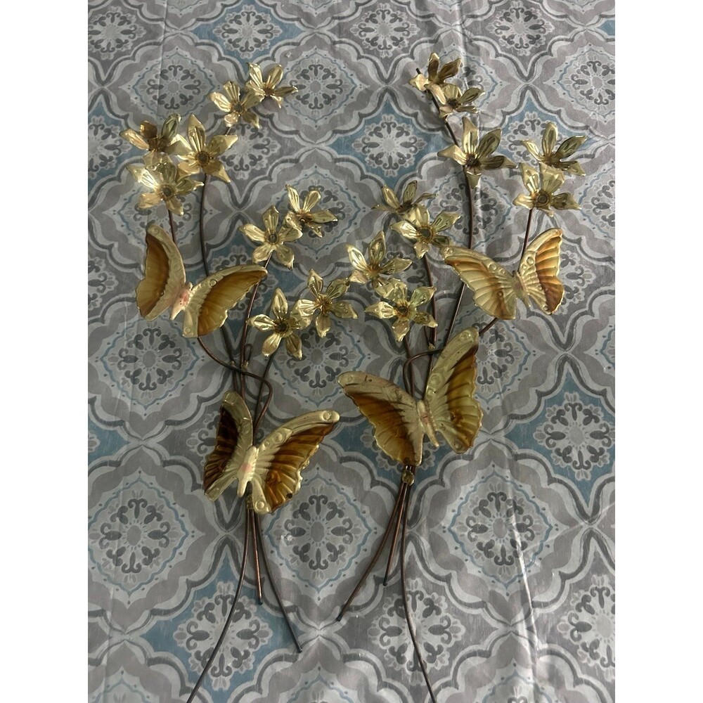 Vintage Gold Color tones Metal Butterfly Wall Decor
